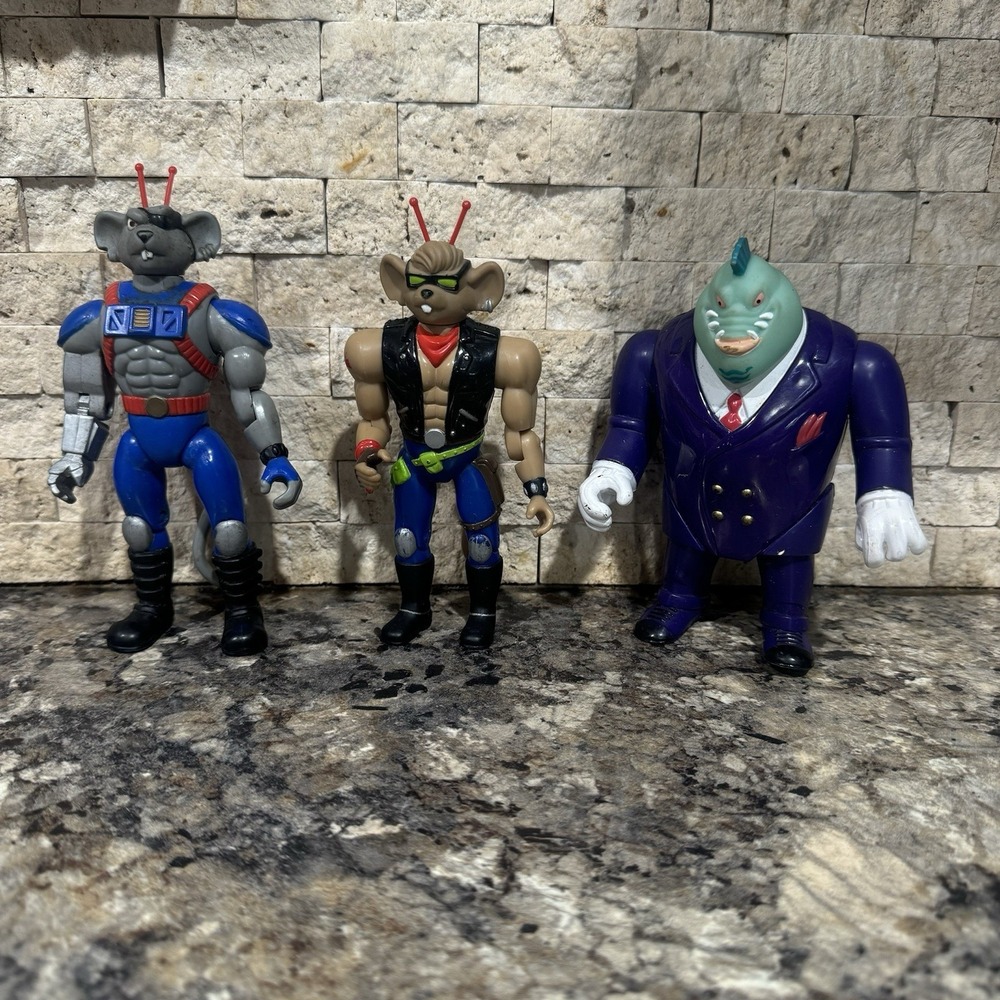 Vintage Biker Mice from Mars Figures by Galoob 1993 Modo Throttle Limburger